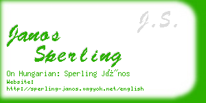 janos sperling business card